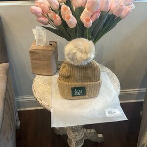 Love Your Melon Pom Pom Beanie, Color Tan